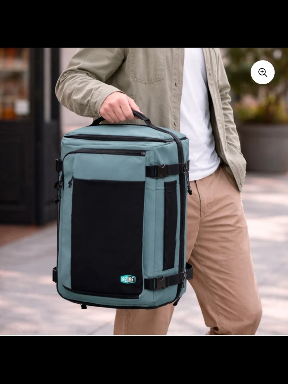 Men's Teal and Black Travel Backpack